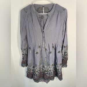 Free People blue and grey Patterned Mini Dress, size Small